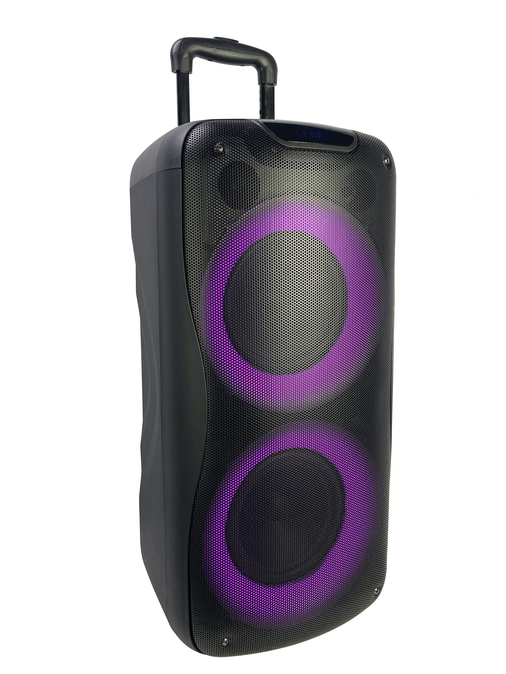 JTC24 Mobile Party Power Box PB-829C mit LED Lichtanzeige, Trolleyfunktion Bluetooth-Lautsprecher (Bluetooth, 40 W, 40 Watt, Bluetooth, USB, AUX, microSD, Mega Bass, LED Licht)
