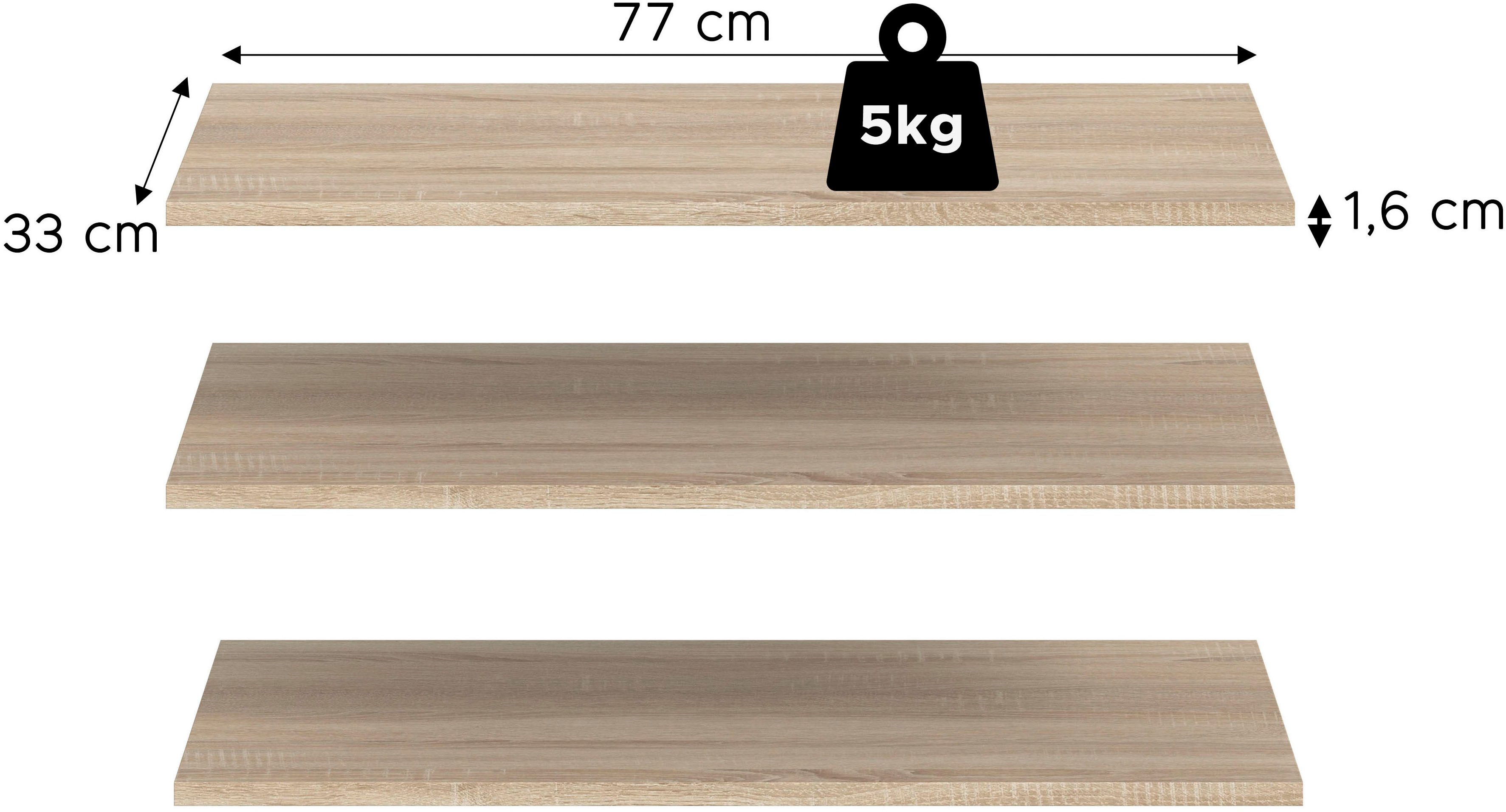 Home affaire Einlegeboden 3er Set, Breite 77cm (3 St), in verschiedenen Farben erhältlich, Fachböden, Böden, E-Böden,Bodenset