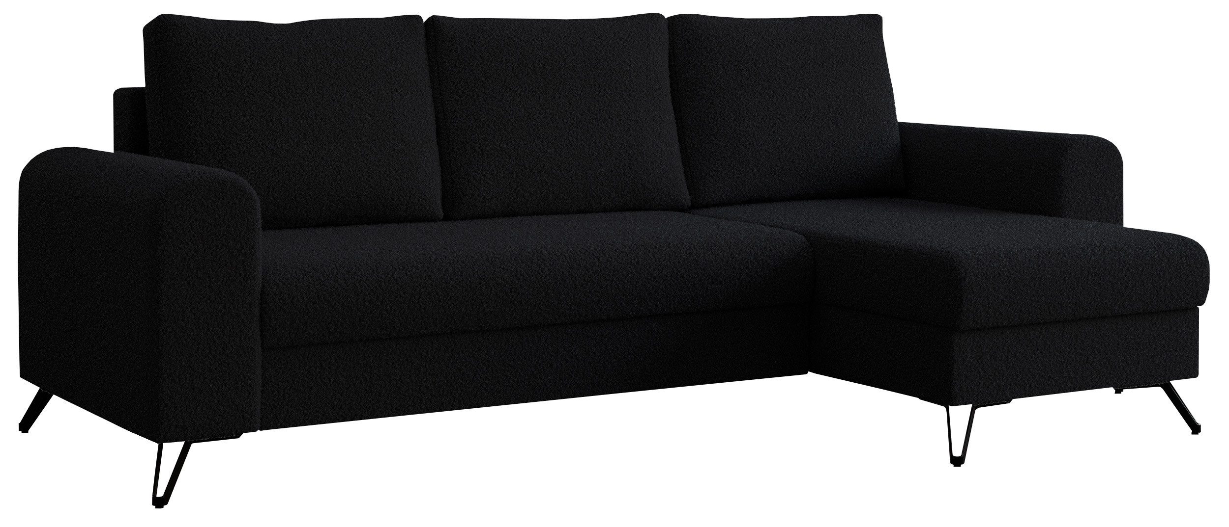 MKS MÖBEL Ecksofa HUGO, Set, Couch, Schlaffunktion, Lose Kissen, Bettkasten, T30-Schaum, mit Bettfunktion, mit Bonellfedern, Ecksofa L-form