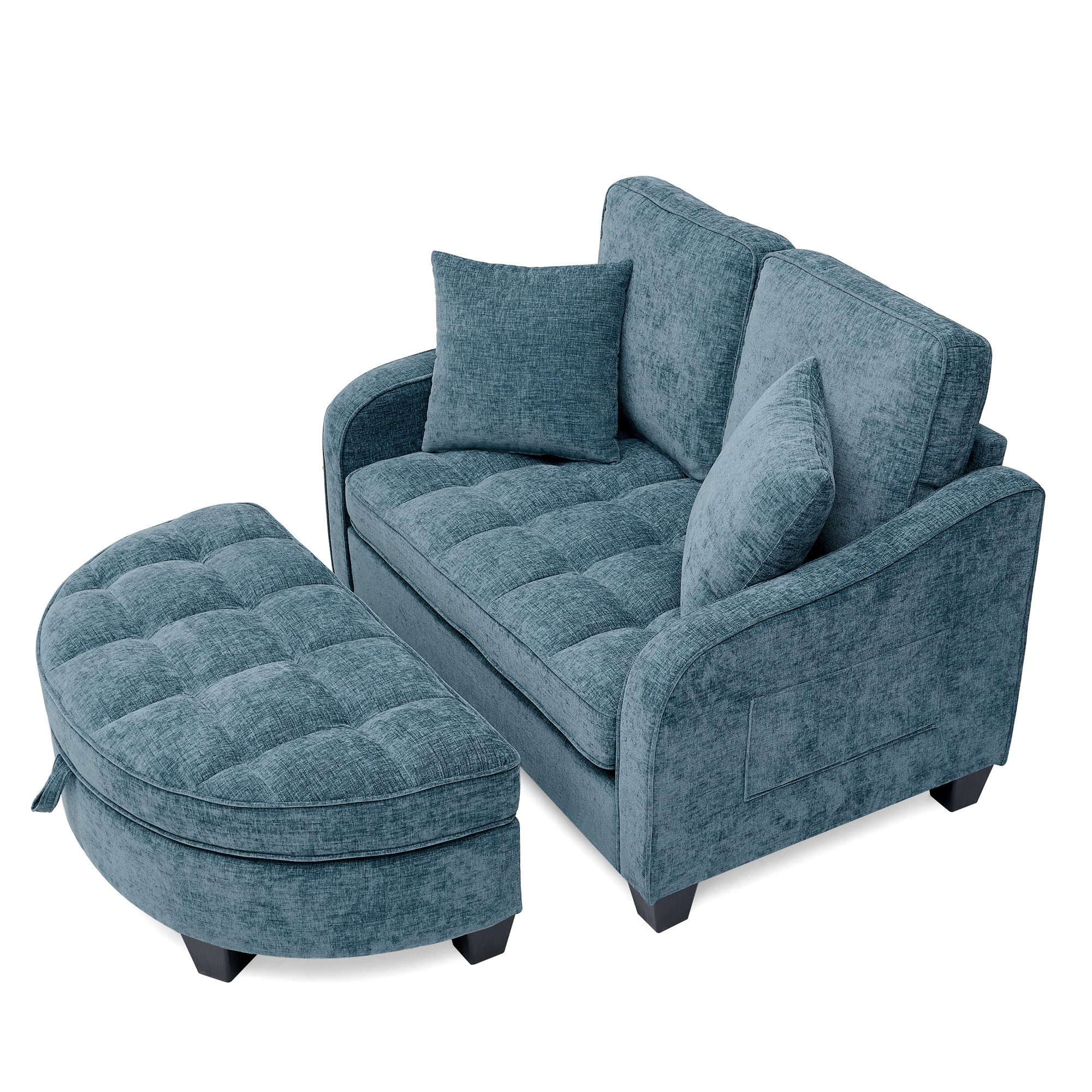 Schlafsofa Multifunktionales Platzsparend 3-in-1 Sofa-Bett Aufbewahrungs-Hocker