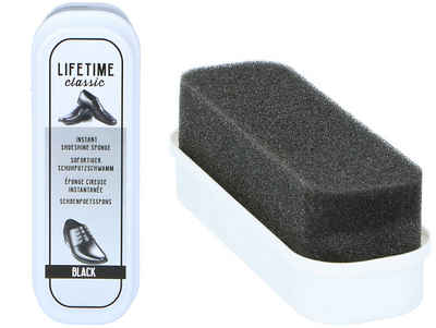 Lifetime Reinigungsschwamm SCHUHPOLIER-Schwamm mit Behälter selbstglänzender 55 (Schwarz), Schuhputzschwamm Schuhschwamm Glanz Schuhpflege Schuhe