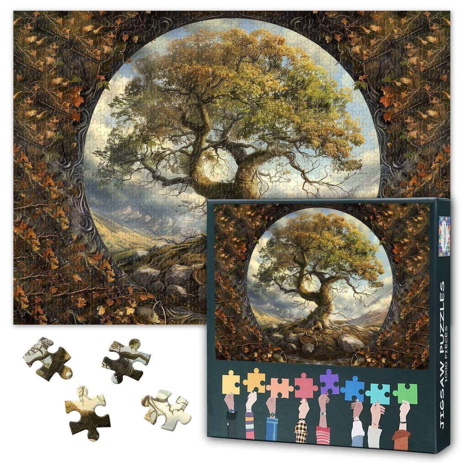 LuxusKollektion Puzzle Puzzle 1000 Teile Baumlandschaft 70x50cm, Puzzleteile