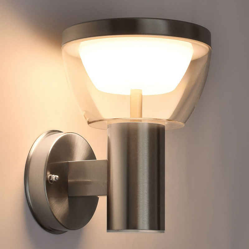 Maxkomfort Außen-Wandleuchte Wandleuchte 309A, ohne Bewegungsmelder, LED fest integriert, Warmweiß, 3000K, Wandleuchte, Wandlampe, Flurleuchte, IP44, Außenwandleuchte, Außenlampe, LED