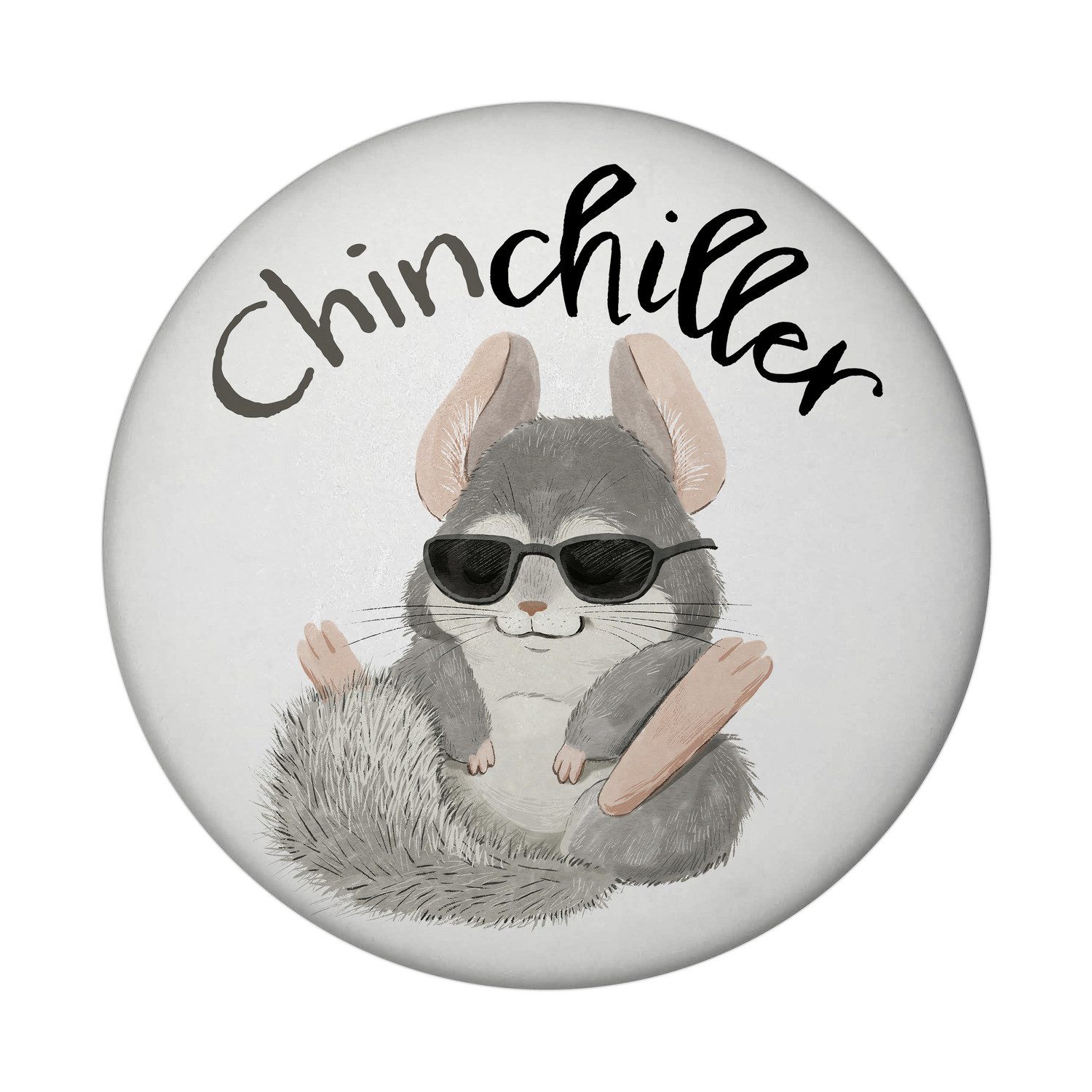 Magnet Chinchilla Magnet rund mit Flaschenöffner rund mit Spruch Chinchiller