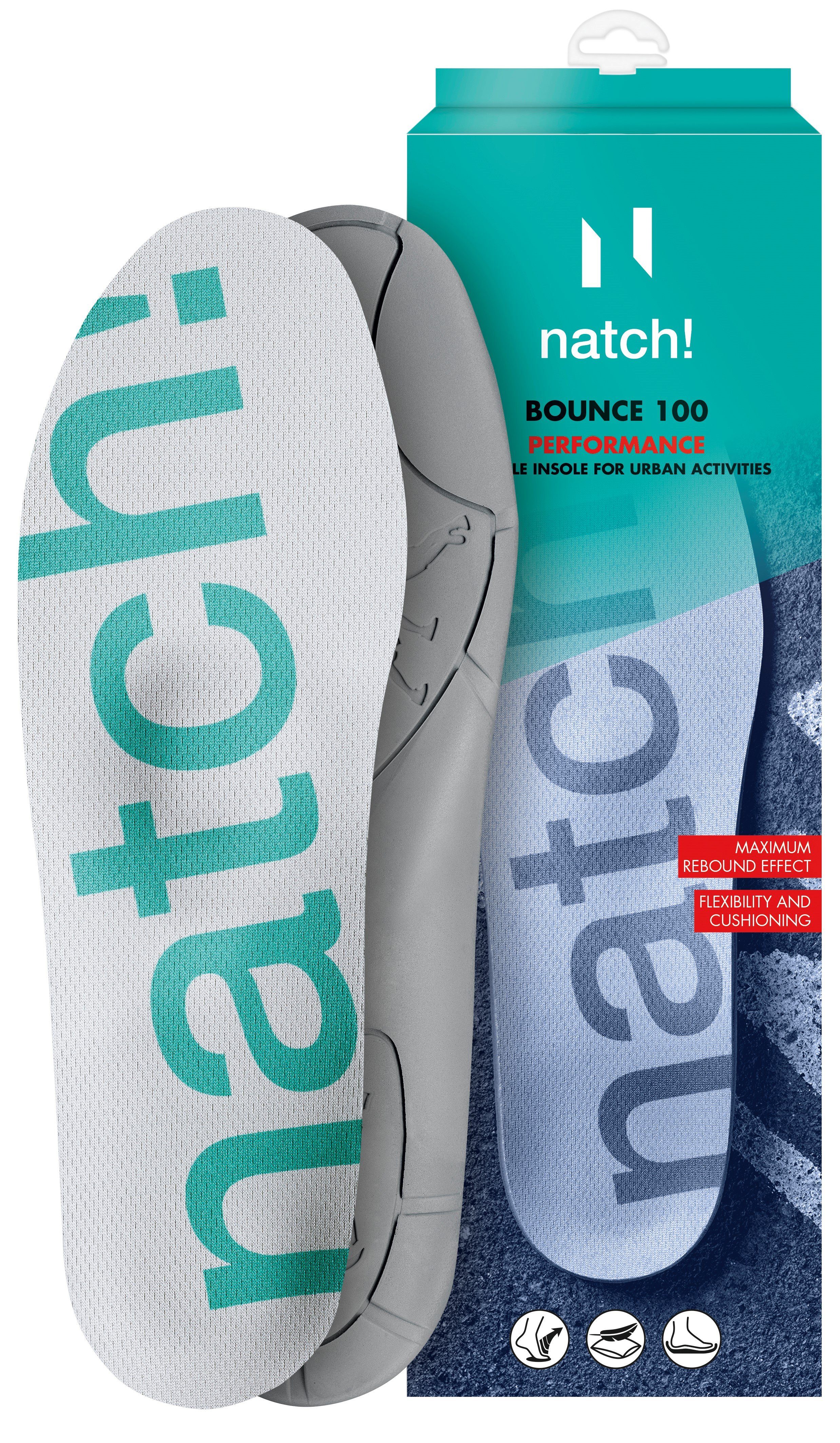 Natch! Fußbetteinlage BOUNCE 100 - ultraleichte Einlegesohle mit Reboundeffekt