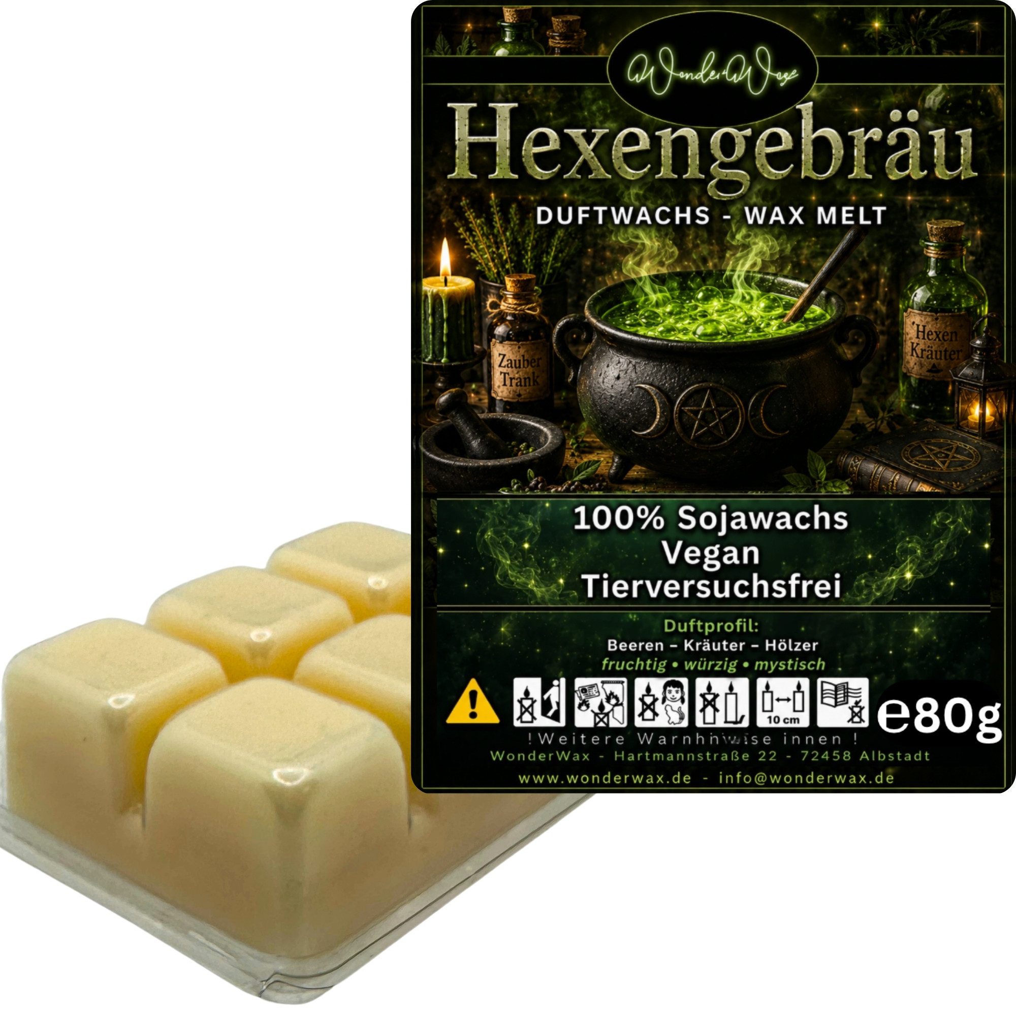 WonderWax Duftwachs WonderWax® Duftwachs 6 Würfel, (Hexengebräu), Duftrichtung: Hexengebräu