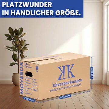 KK Verpackungen Aufbewahrungsbox (Spar-Set, 10 St., 10er-Set), Movebox 2-welliger Umzugskarton Umzugskiste 40kg Braun