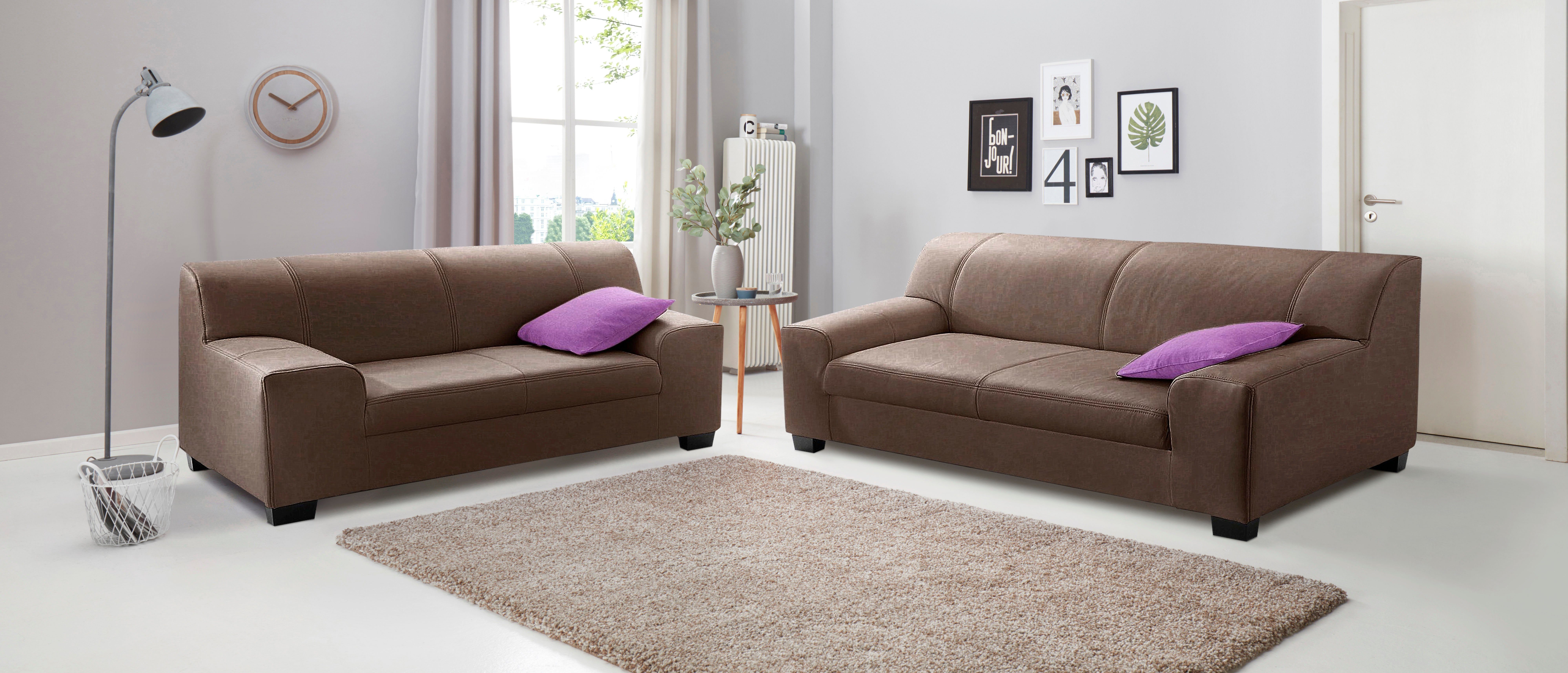 DOMO collection Polstergarnitur Amando zeitlos und modern, komfortabel, (Spar-Set), bestehend aus 2er- und 3er-Sofa