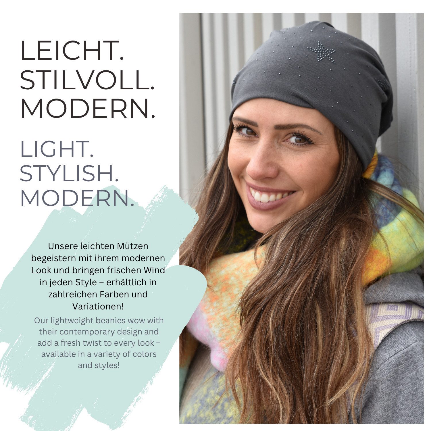 styleBREAKER Beanie Beanie mit Strass Sterne (1-St) – Bild 5 von 5