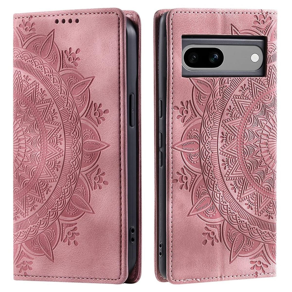 CoverKingz Handyhülle Hülle für Google Pixel 8a Handyhülle Flip Case Cover Tasche Etui 15,5 cm (6,1 Zoll), Mandala