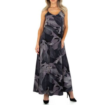 Ital-Design Maxikleid Damen Freizeit Ornamente Stretch Maxikleid in Grau