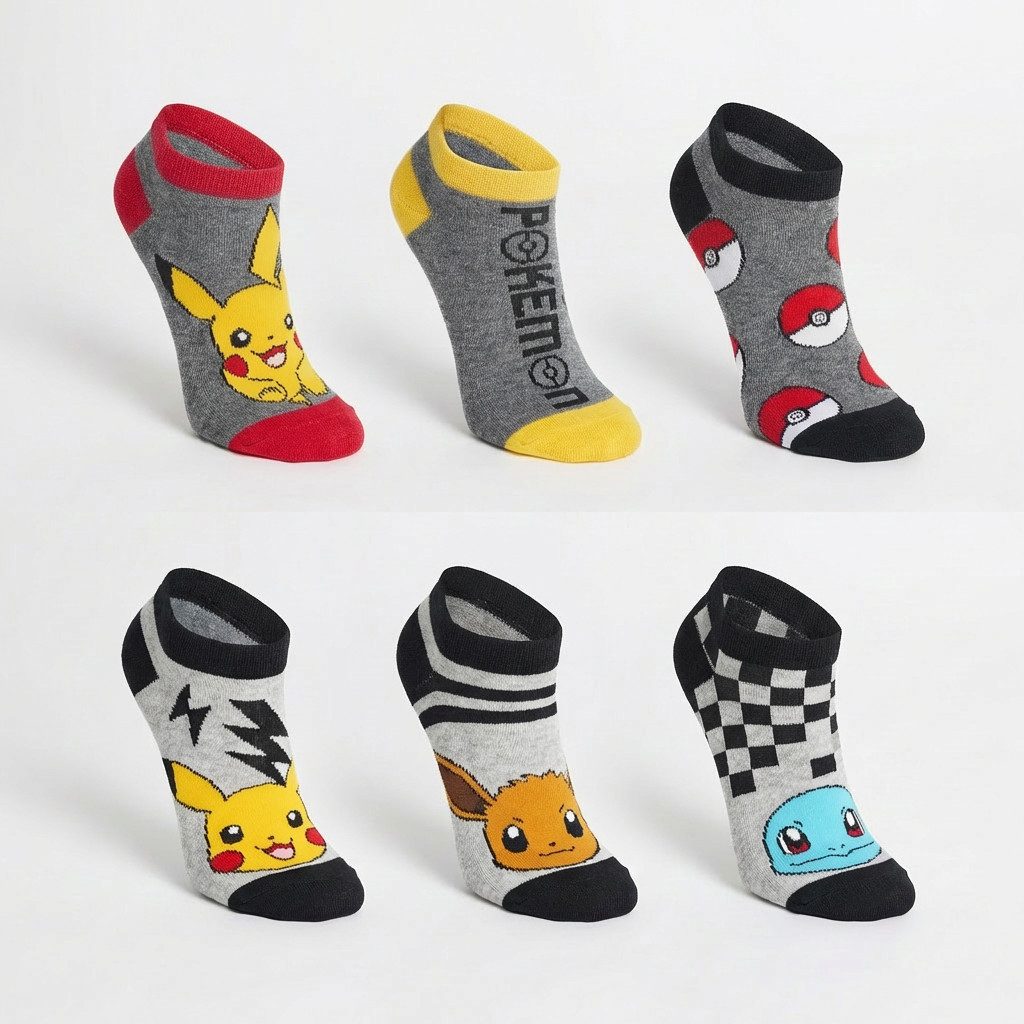 POKÉMON Sneakersocken Pikachu Jungen Sneaker Socken 6er Set (6-Paar)