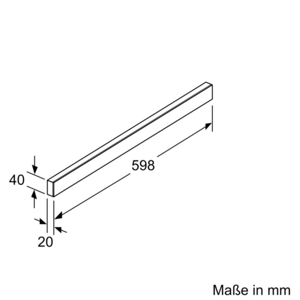 BOSCH Montagezubehör Dunstabzugshaube DSZ4686 Griffleiste Schwarz 60 cm für Flachschirmhauben