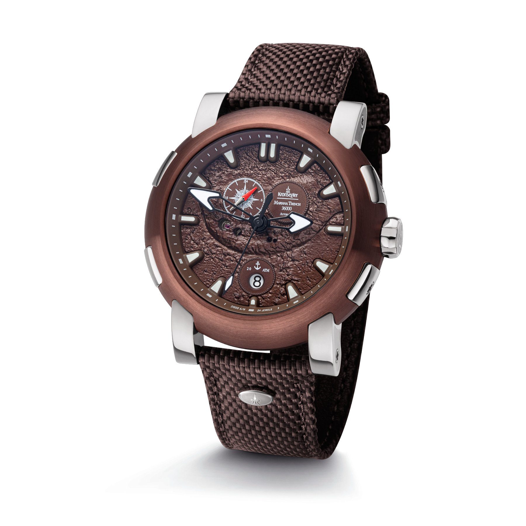 Automatikuhr Mariana Trench PU-Nylonband 46 mm KS738st-br