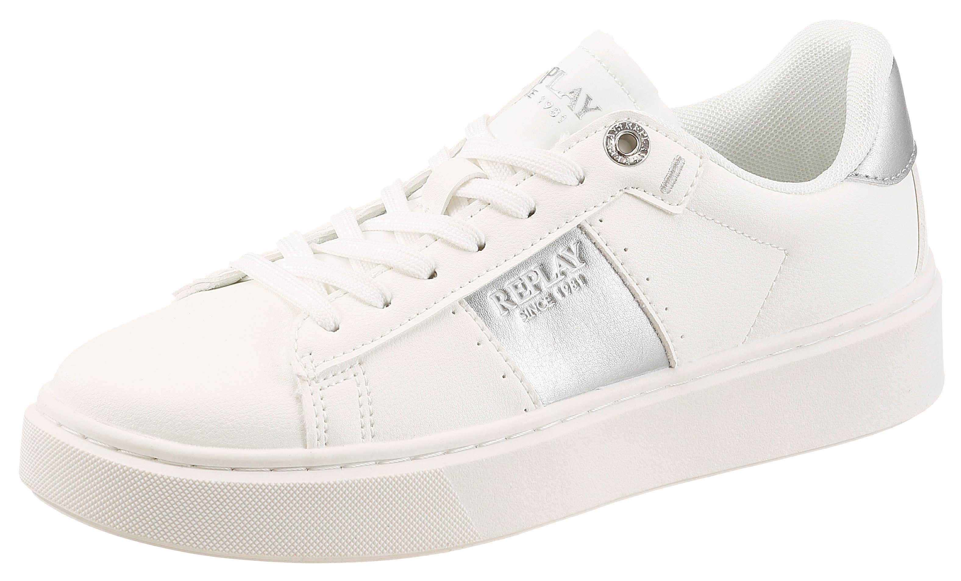 Replay Plateausneaker Halbschuh, Trend-Sneaker, Schnürschuh mit Metallic-Ak günstig online kaufen