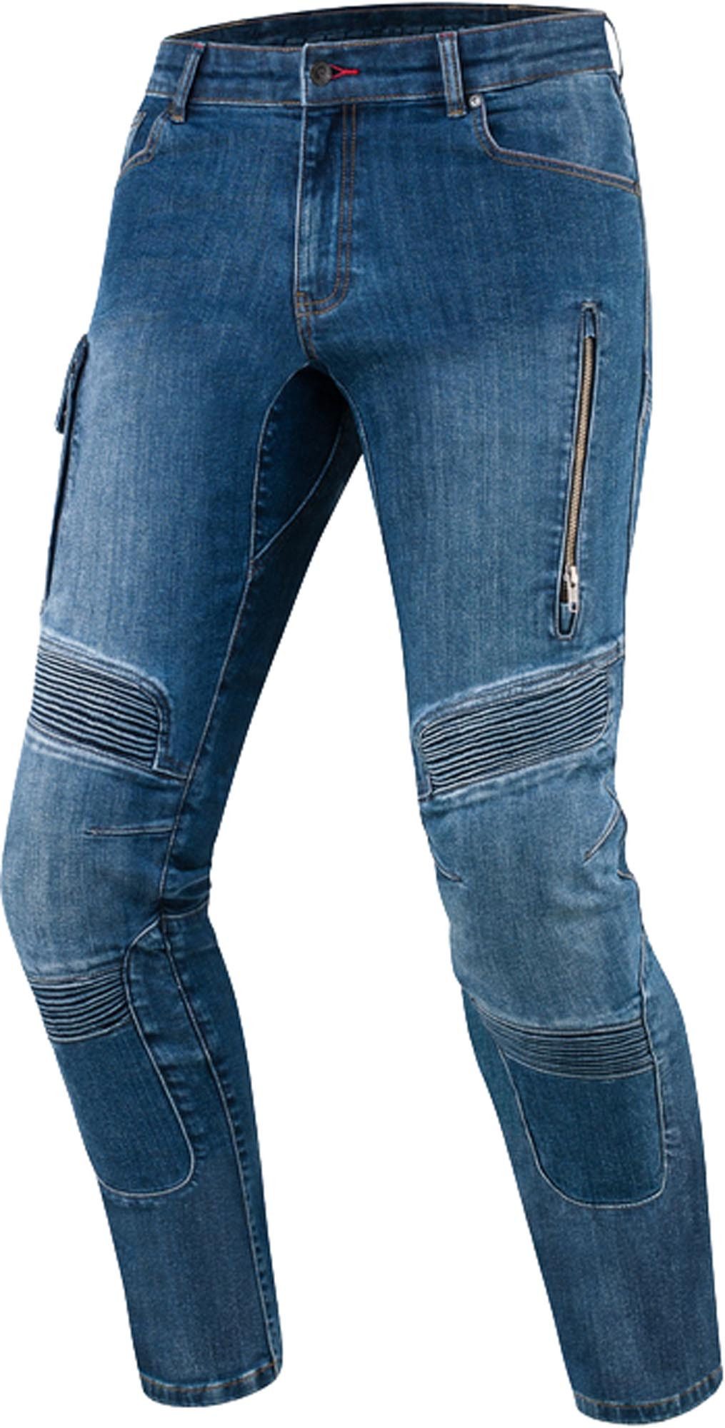 Rebelhorn Motorradhose Vandal Motorrad Jeans Verbindungsreißverschluss,Hüftprotektoren enthalten,Knieprotektor
