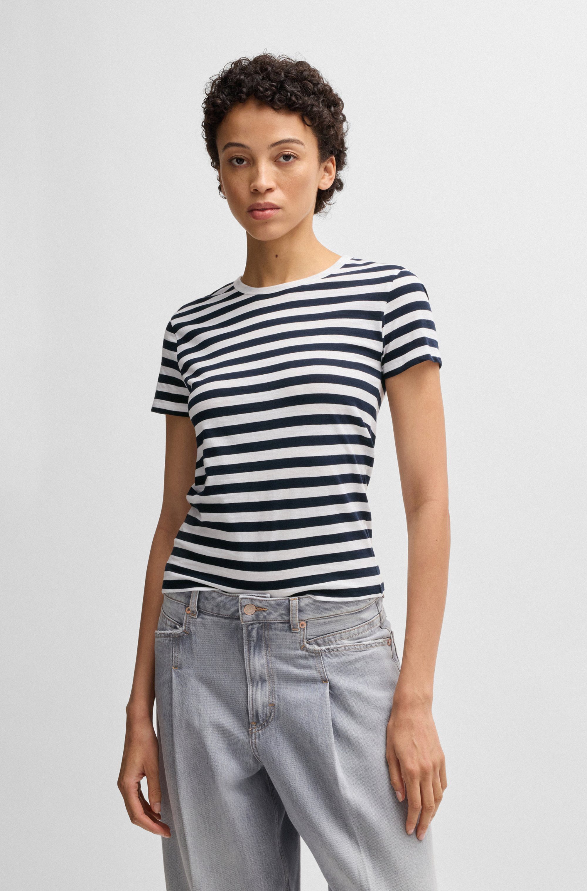 BOSS ORANGE T-Shirt Esla Striped Premium Damenmode Premium Damenmode, im ge günstig online kaufen