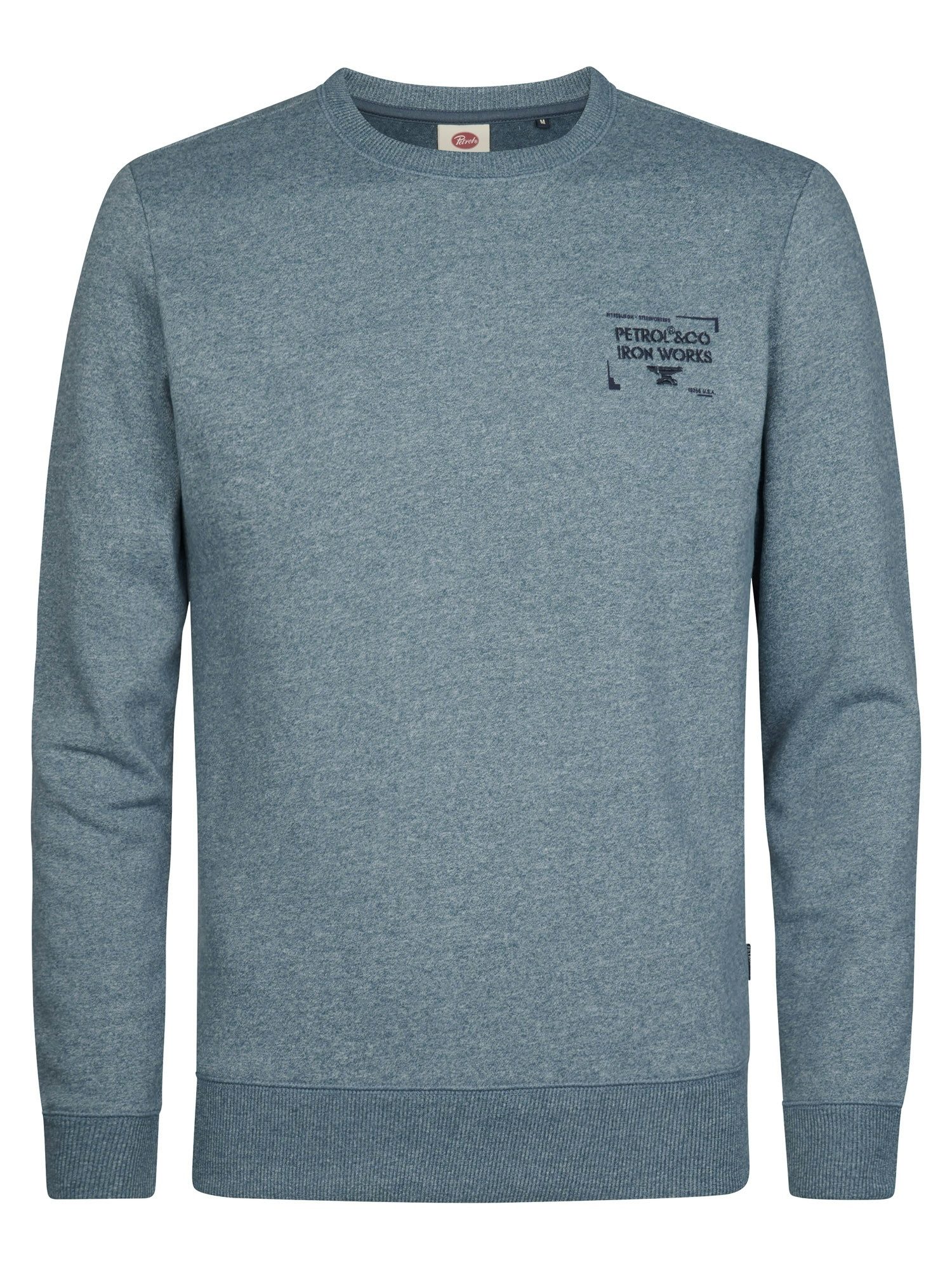 Petrol Industries Sweatshirt mit Rundhalsausschnitt, kleine Logostickerei
