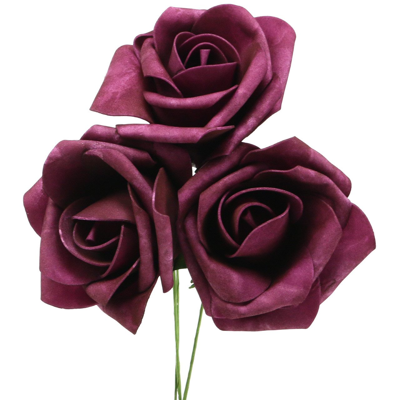 Kunstblume Foam-Rose Ø10cm Mauve 8 Stück Dekoration Hochzeit DIY, Florists Products, Höhe 5 cm