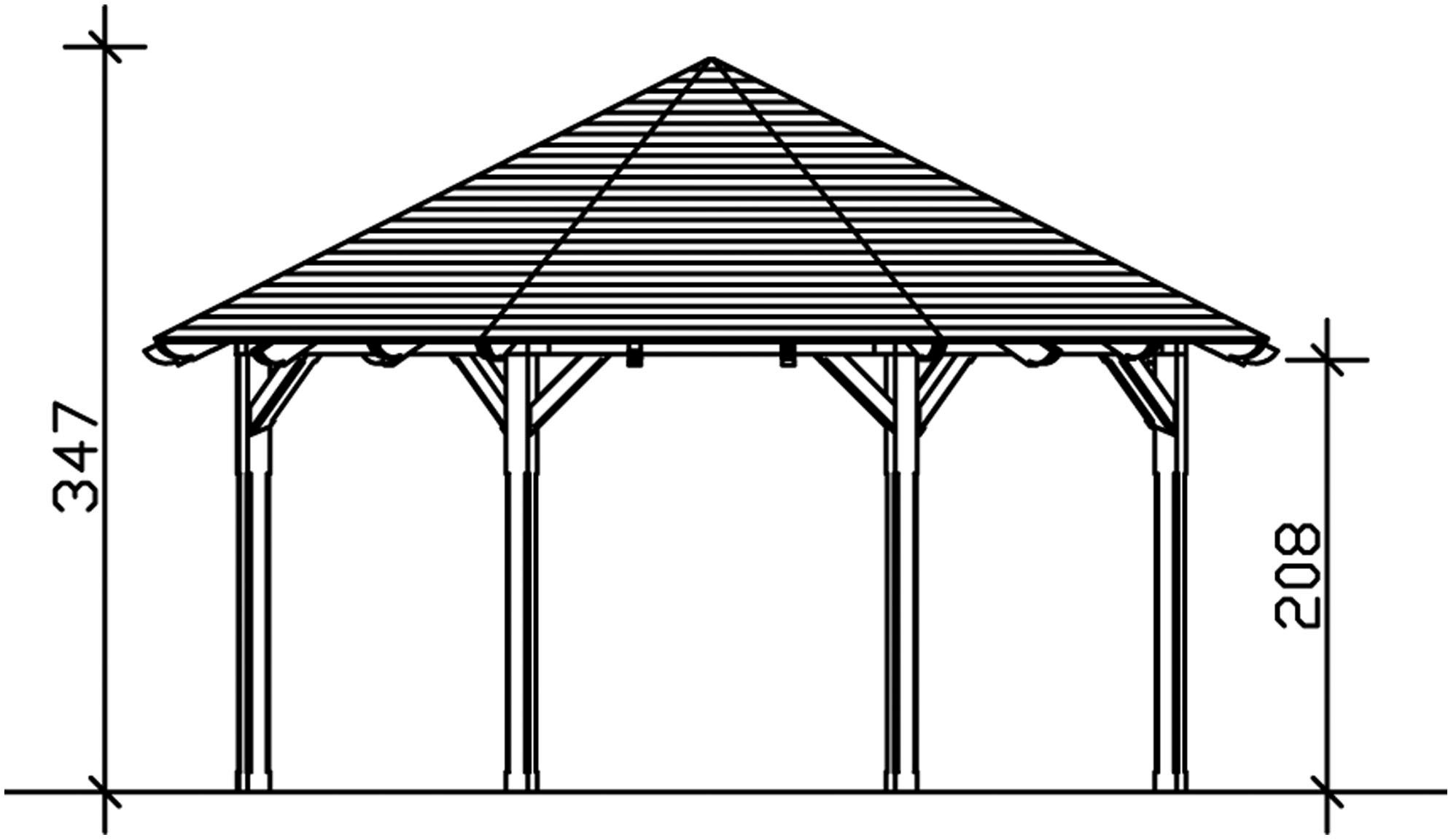 Skanholz Holzpavillon Lyon 3, Douglasie, 471 x 471 cm