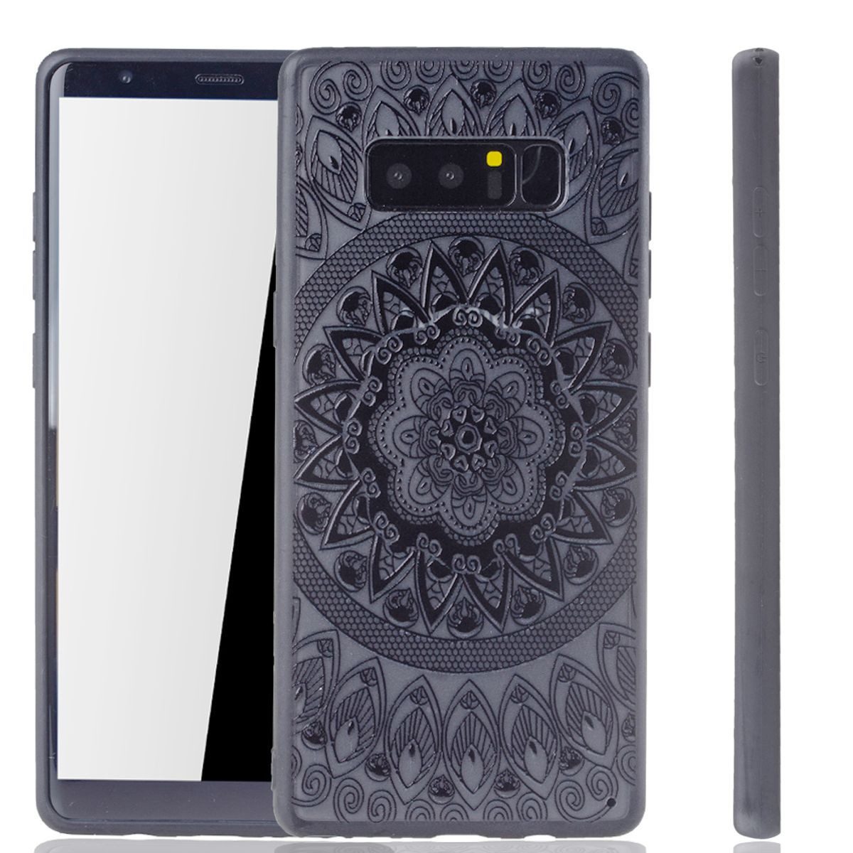 König Design Handyhülle Samsung Galaxy Note 8, Samsung Galaxy Note 8 Handyhülle Backcover Schwarz