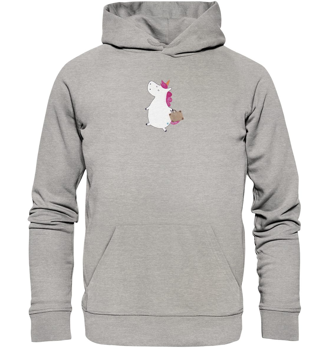MR. & MRS. PANDA Hoodie Größe XL Einhorn Koffer - Heather Grey - Geschenk, Männer Kapuzenpull (1-tlg) Weich & Bequem mehr