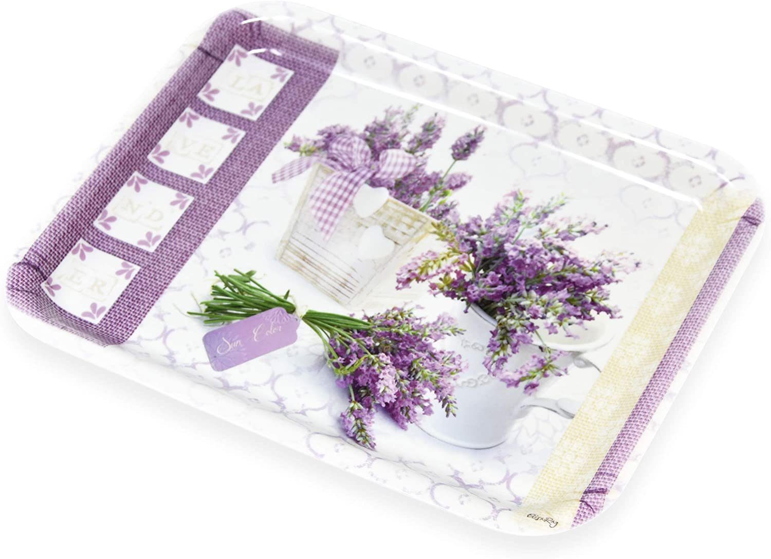 31x23 Lavendeltraum, Lashuma (1-tlg), lila cm Teetablett Kunststoff, Mediterranes Tablett