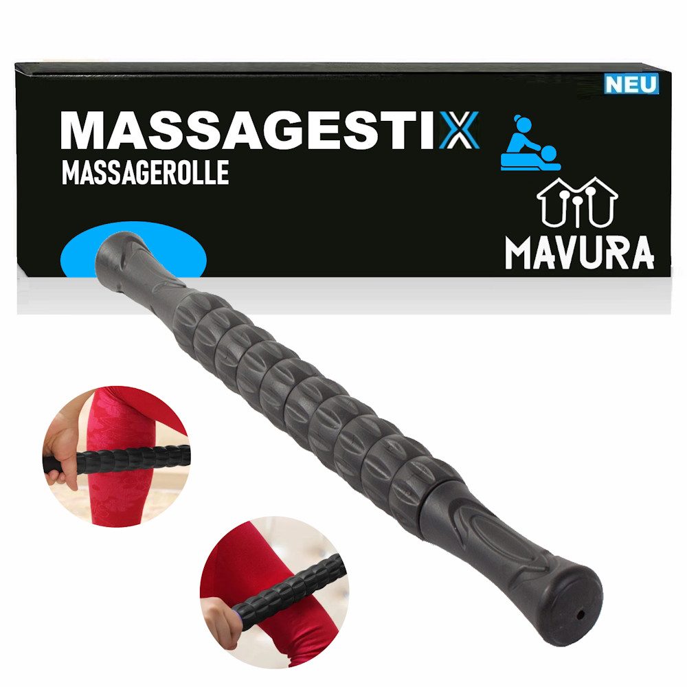 MAVURA Massageroller MASSAGESTIX Muskelroller Faszienroller Faszienstick Faszienstab, Selbstmassage Muskel Roller Stick Massagegerät Tiefenmassage