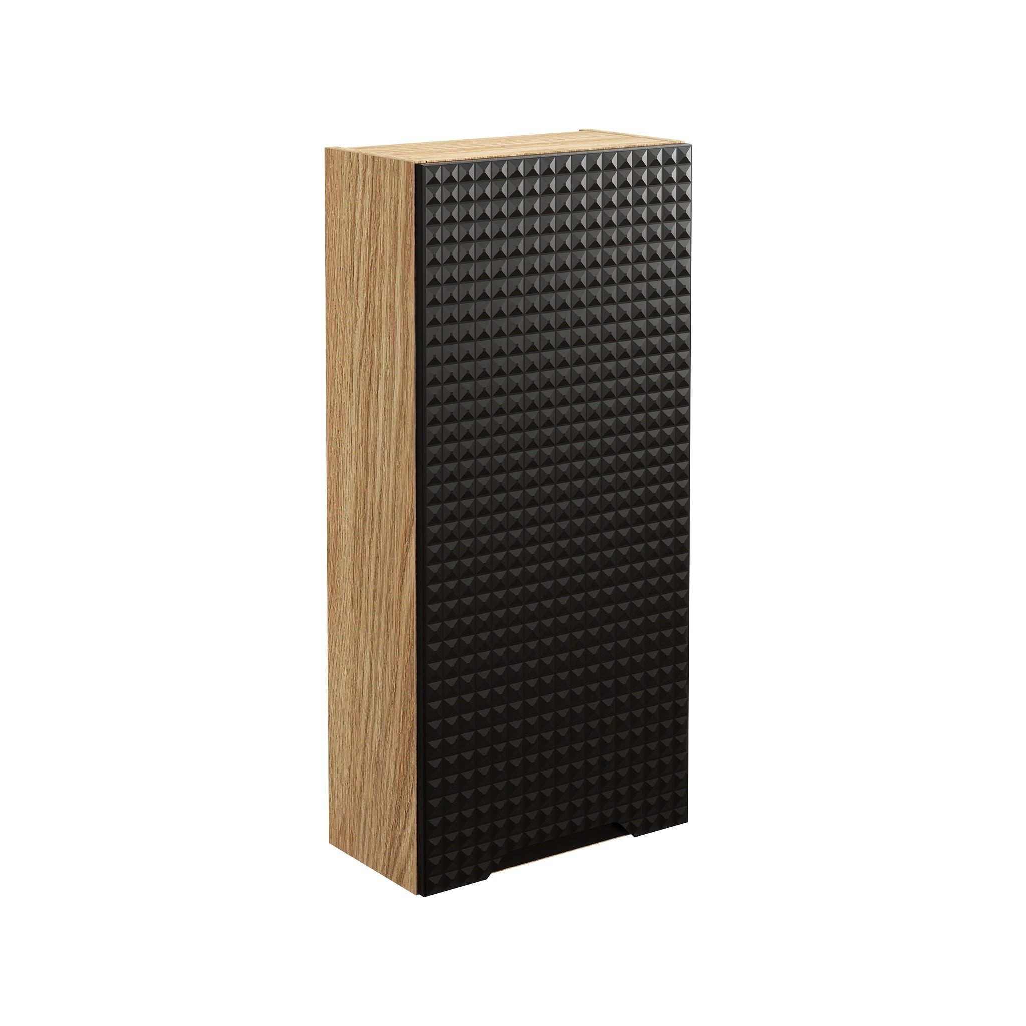 ROYAL24_MARKT Hängeschrank Badezimmer-Oberschrank Luxera Schwarz matt 35 × 75 × 19 cm mit 1 Tür