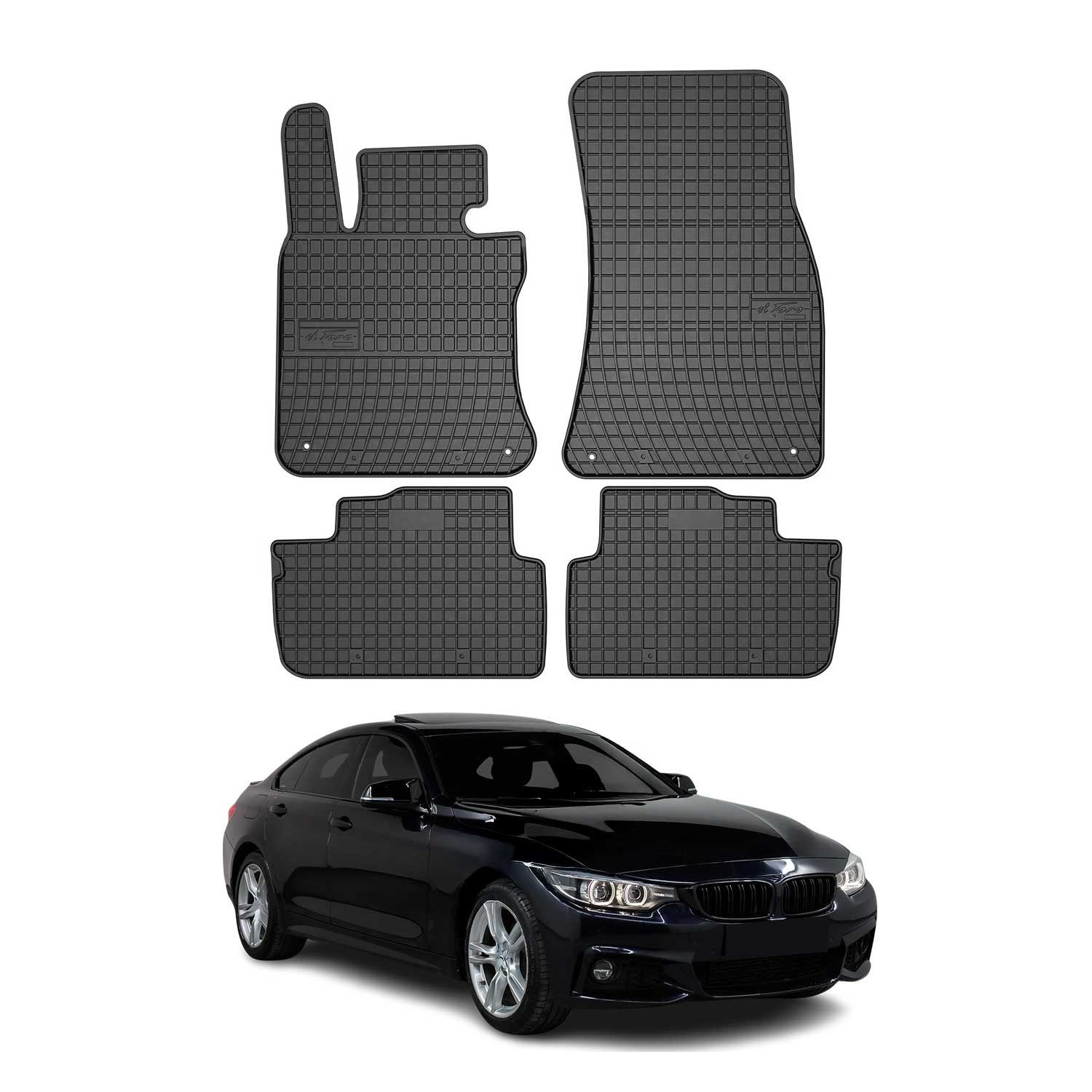 Auto-Fußmatten für BMW 4er F32 Coupe 2013-2020 Gummi Schwarz 4 tlg