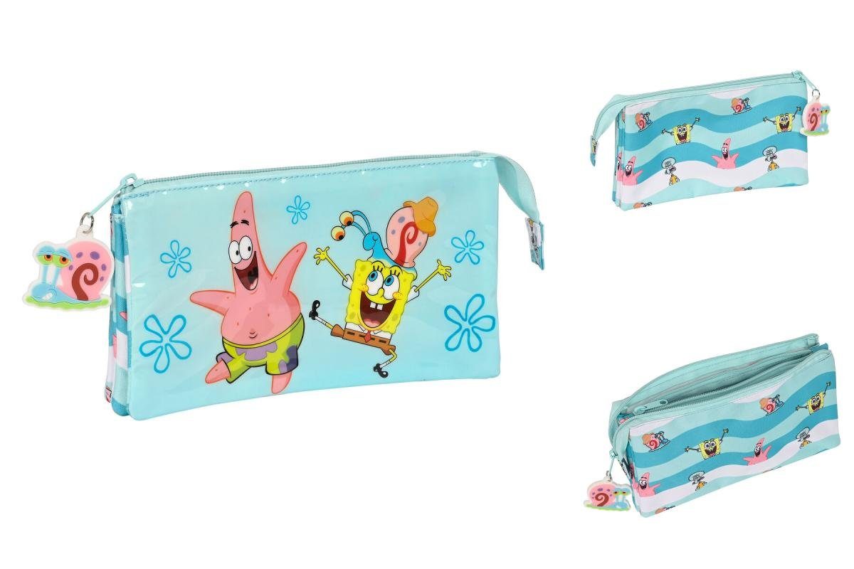 Spongebob Schwammkopf Federtasche Schulmäppchen Spongebob Stay positive Blau Weiß 22 x 12 x 3 cm | Federmäppchen