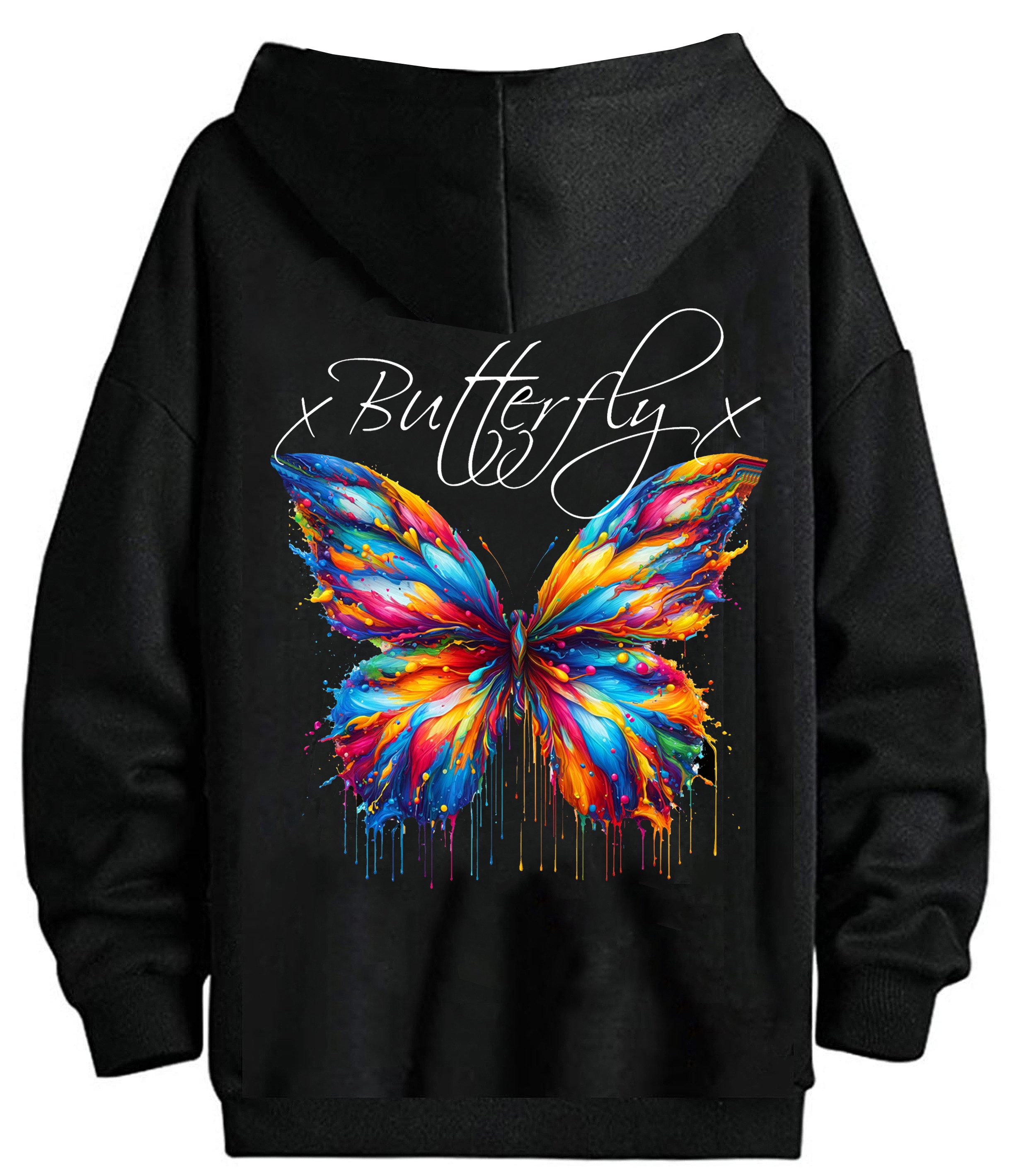 RMK Kapuzenpullover Herren Hoodie Oversize Langarm Longshirt Butterfly Schm günstig online kaufen