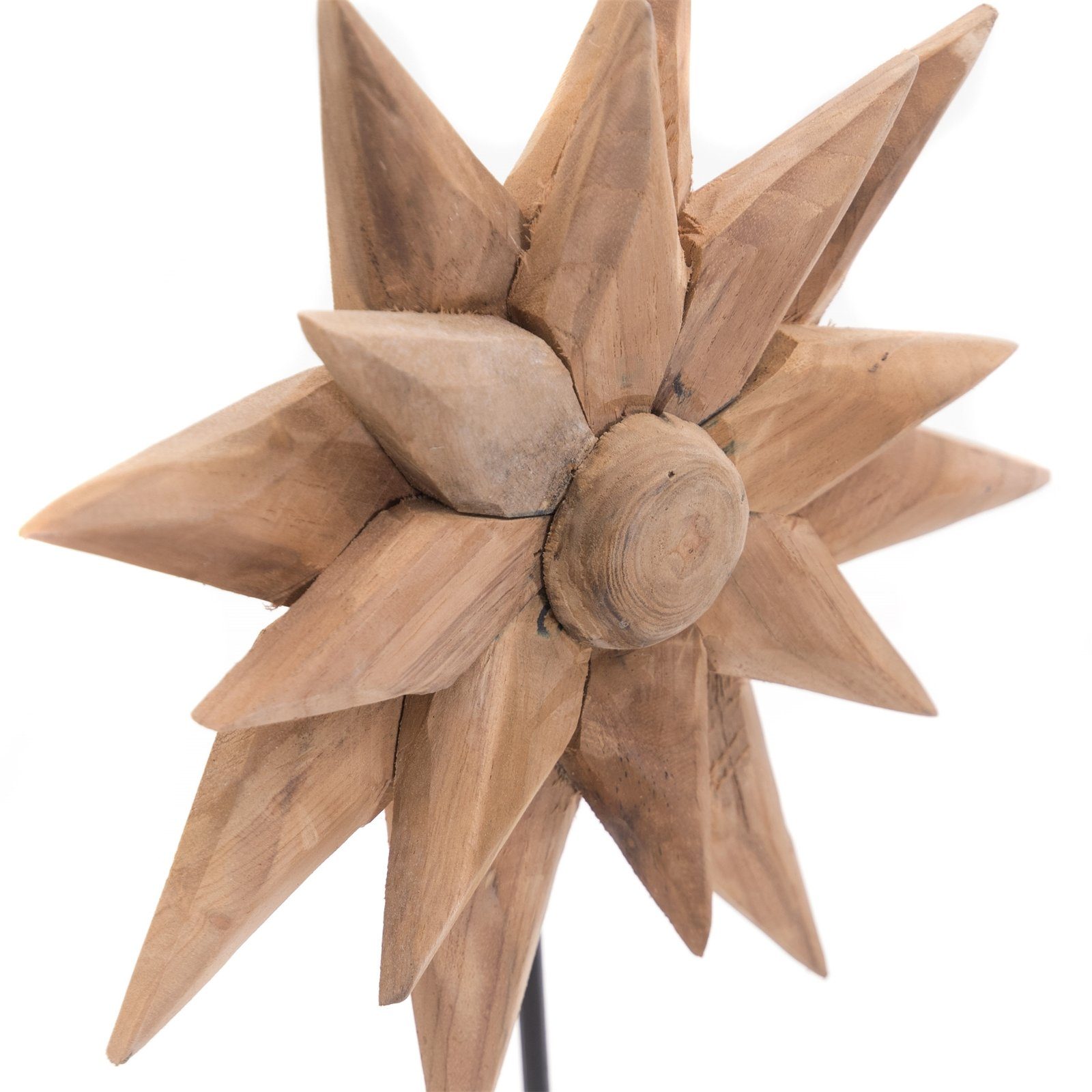 TEAK "SUNFLOWER", Blume 2-teilig, CREEDWOOD Aufsteller SKULPTUR Skulptur Holz