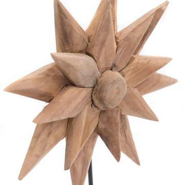 CREEDWOOD Skulptur TEAK SKULPTUR "SUNFLOWER", 2-teilig, Holz Aufsteller Blume