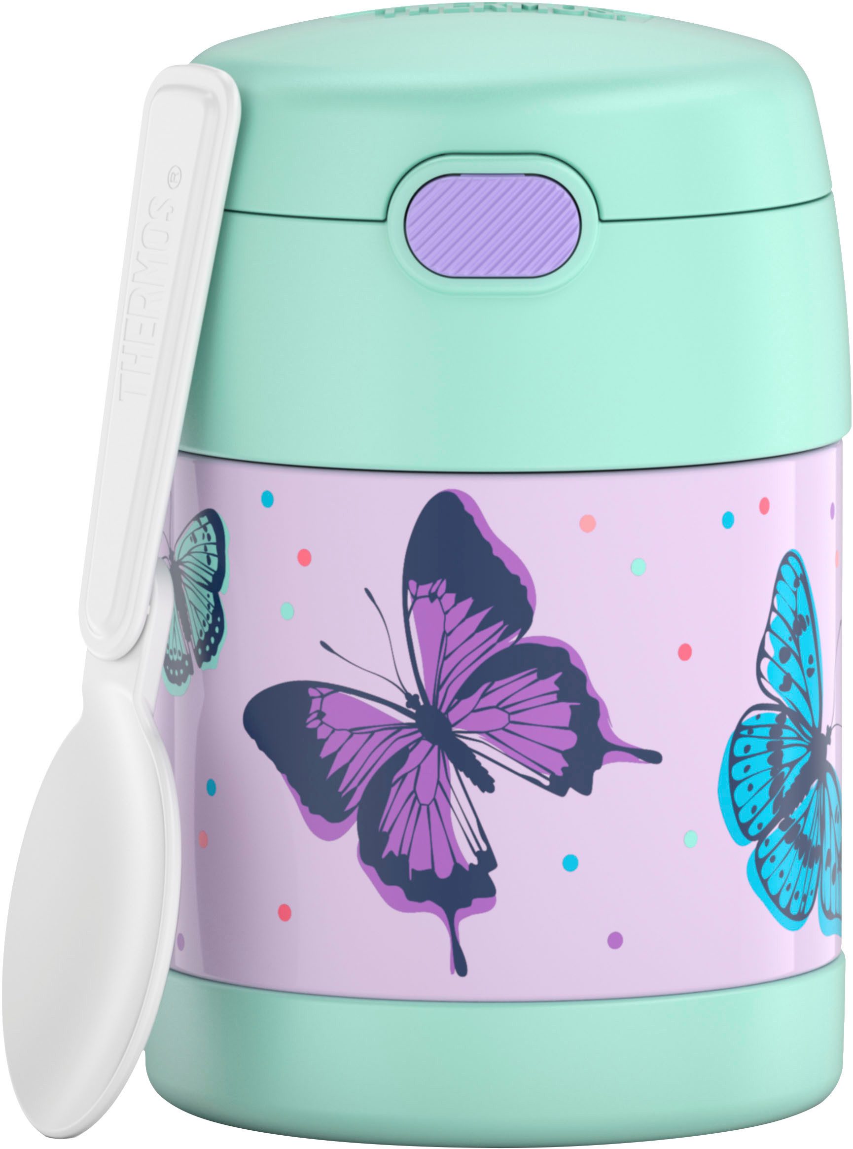 THERMOS Термоконтейнеры FUNTAINER FOOD JAR, Термоконтейнеры für Essen, spülmaschinenfest, Edelstahl, Kunststoff, Silikon, (1-tlg), 0,3l, 5h heiß & 7h kalt, dicht & auslaufsicher, mit klappbarem Löffel