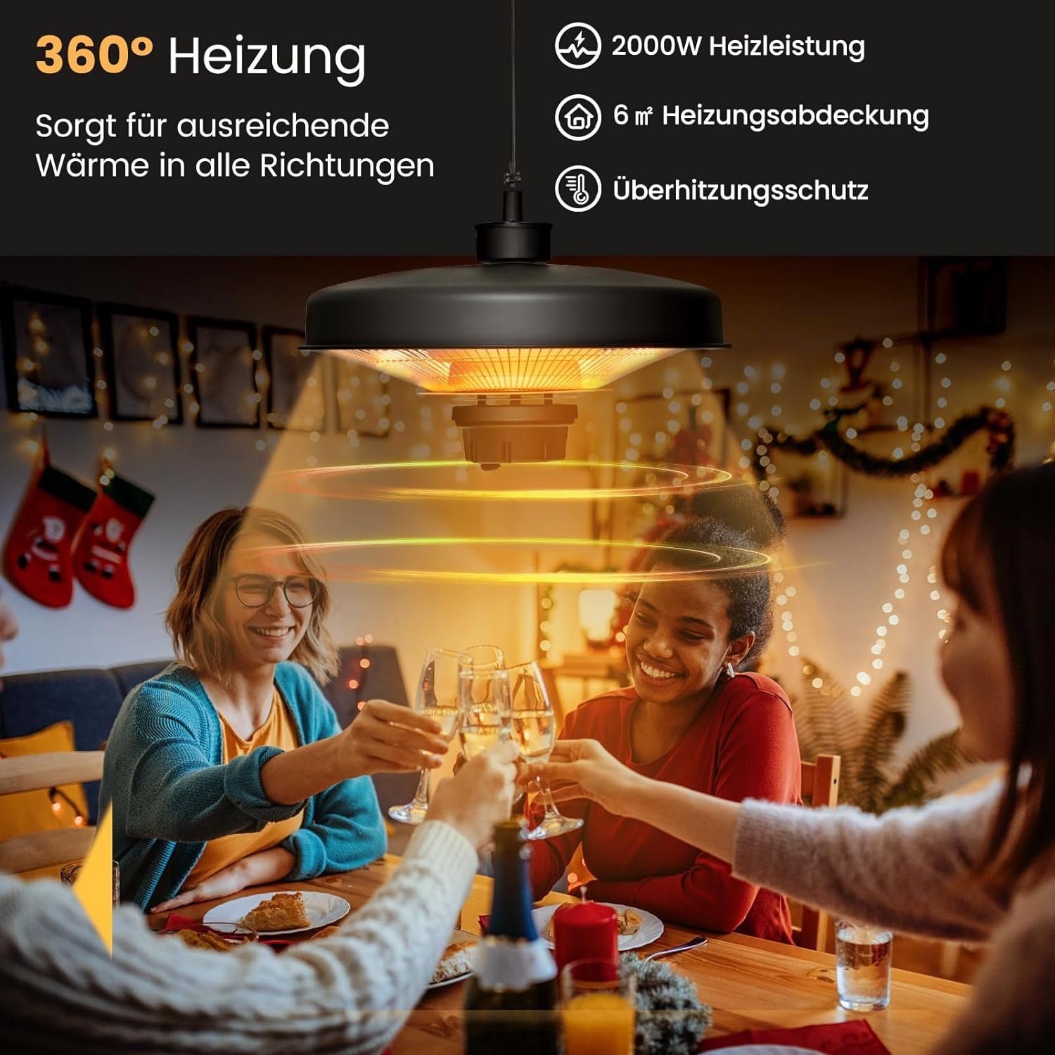 KOMFOTTEU Infrarotstrahler Deckenheizstrahler, mit Fernbedienung, Überhitzu günstig online kaufen