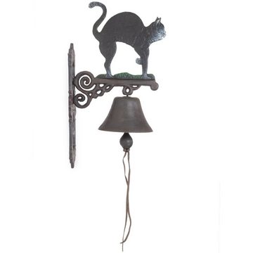 Moritz Gartenfigur Glocke Katze mit Buckel, (Wandglocke), Gusseisen Türglocke Wandglocke Glocke Klingel Gong Antik Landhaus
