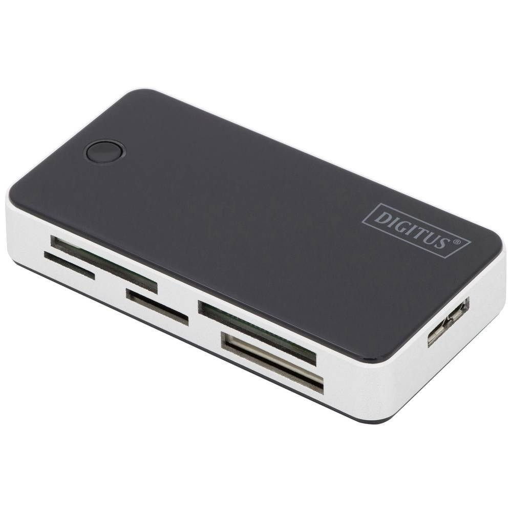 Digitus Speicherkartenleser USB 3 Kartenlesegerät, 1m USB A Verbindungskabel unterstützt, CF-Kartenleser, inkl. miniSD-Adapter, inkl. SD-Adapter