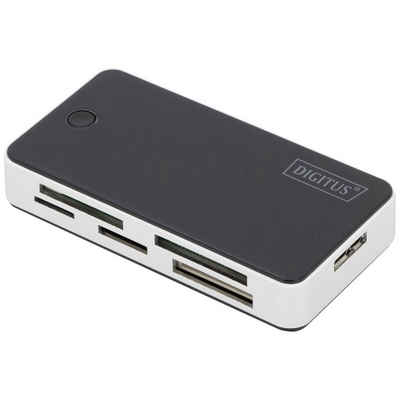 Digitus Speicherkartenleser USB 3 Card Reader mit 1m USB A Verbindungskabel, CF-Kartenleser, inkl. miniSD-Adapter, inkl. SD-Adapter