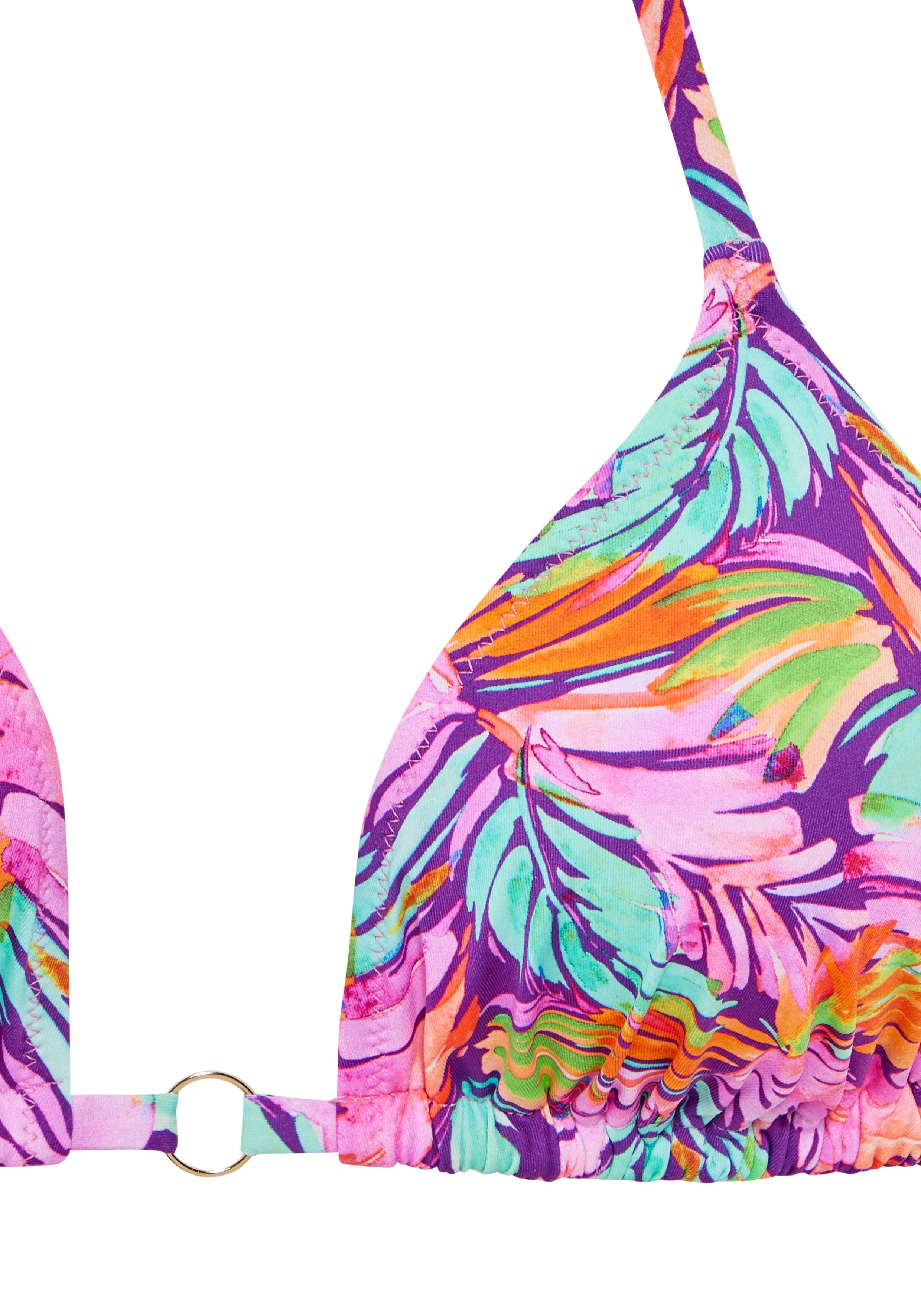 Vivance by Lascana Triangel-Bikini mit farbenfrohem Blätterdruck