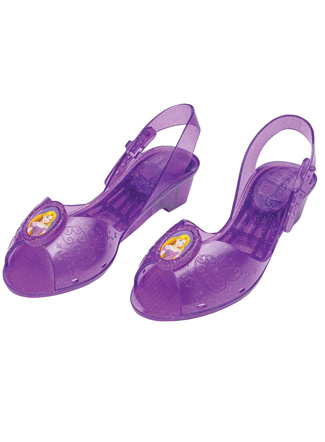 Metamorph Kostüm Disney's Rapunzel – Schuhe für Kinder, Durchscheinende Glitzer-Pumps für die Märchenprinzessin