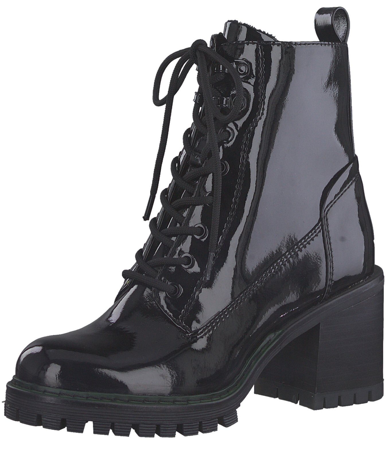 1-25241-29 018 Black Patent Stiefelette