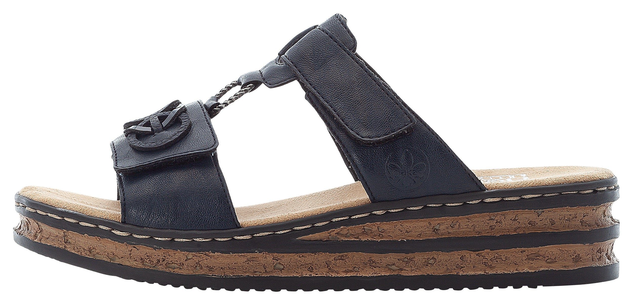 Rieker Pantolette, Plateau, Sommerschuh, Schlappen mit Schmuckelementen günstig online kaufen
