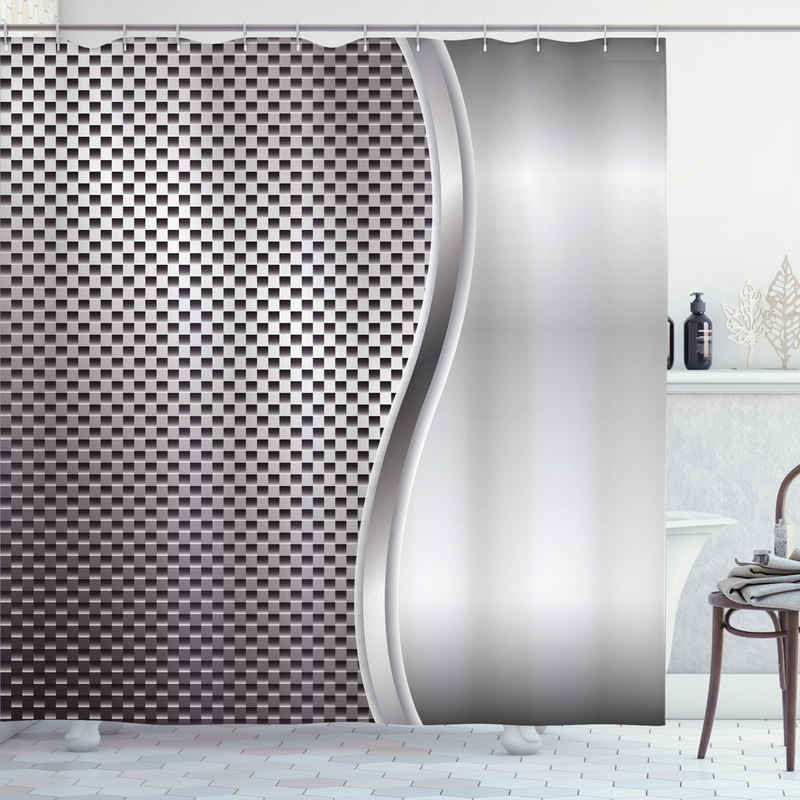 Abakuhaus Duschvorhang Moderner Digitaldruck mit 12 Haken auf Stoff Wasser Resistent Breite 175 cm, Höhe 180 cm, Geometrisch Platz geformtes Grids