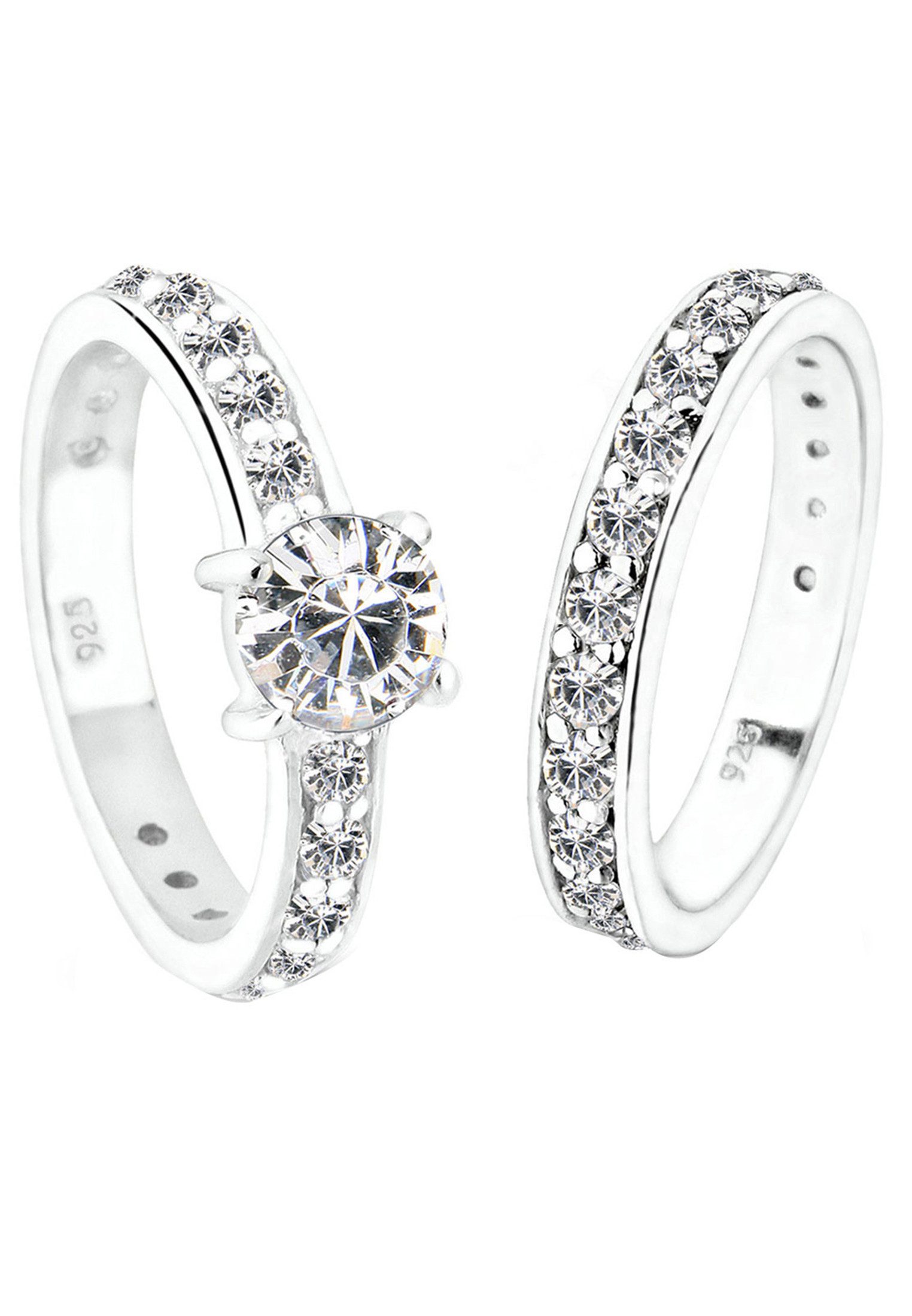 Elli Ring-Set Set Stapelring Kristalle 925 Silber, Ring Set