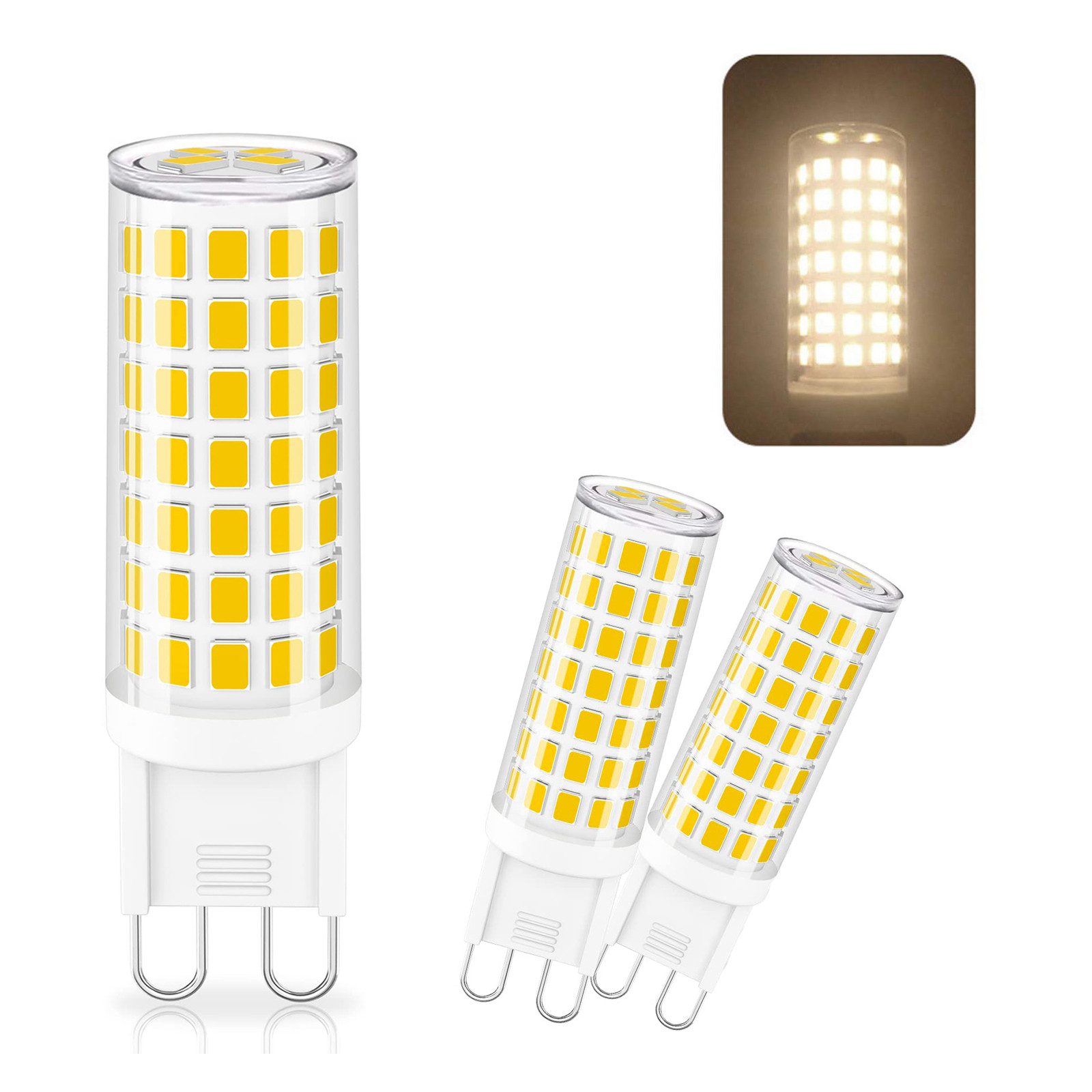 MUPOO LED-Leuchtmittel G9-LED-Glühbirne,Stiftsockel,6W,600LM, 3 St. günstig online kaufen