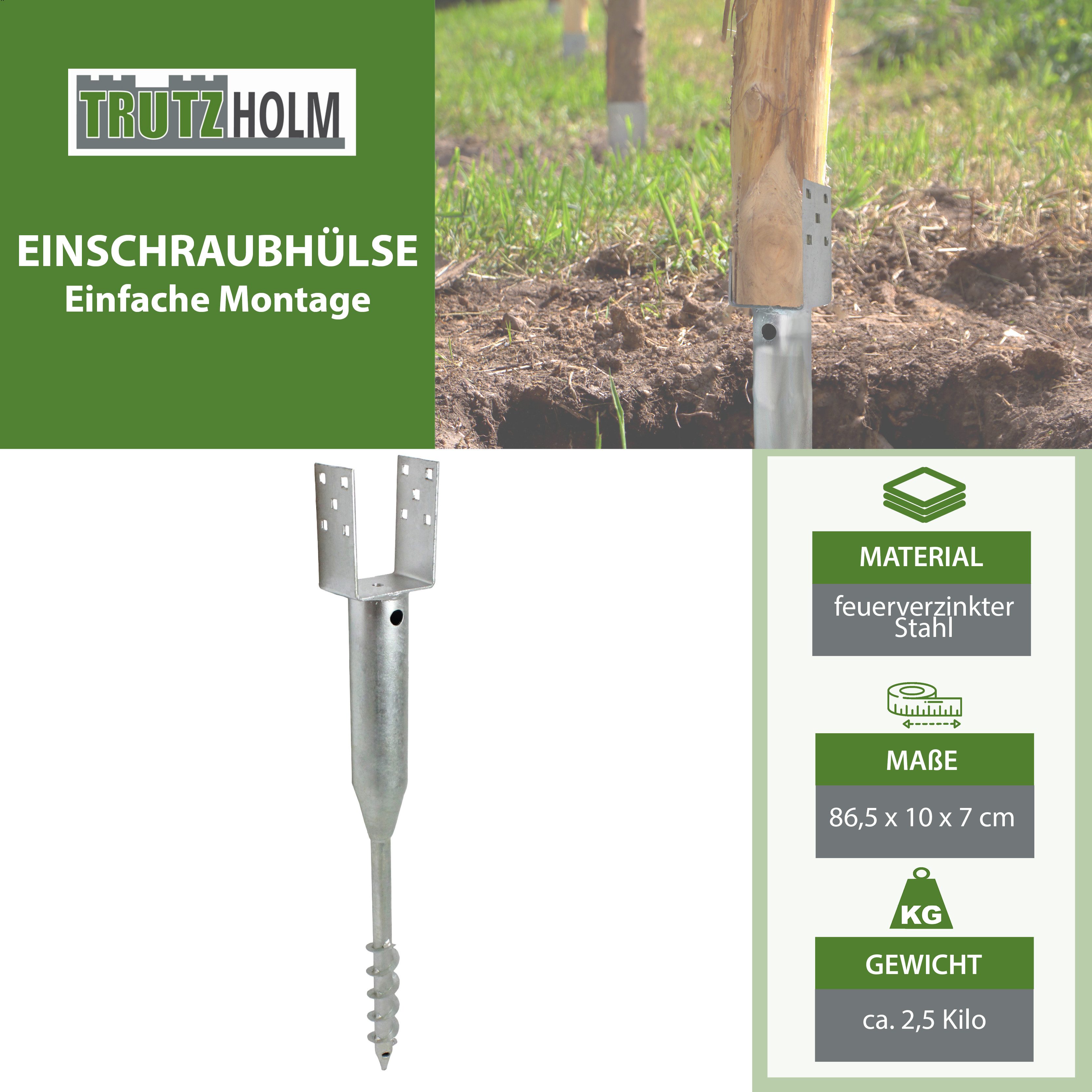 TRUTZHOLM Einschraub-Bodenhülse 2x U-Profil 10x10cm 86,5cm günstig online kaufen
