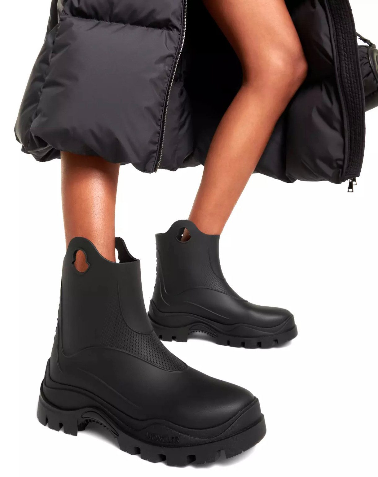 MONCLER Misty Rain Boots Stiefeletten Gummistiefel Robuste EVA-Profilsohle, optimalen Halt auf rutschigen Oberflächen – Bild 5 von 5