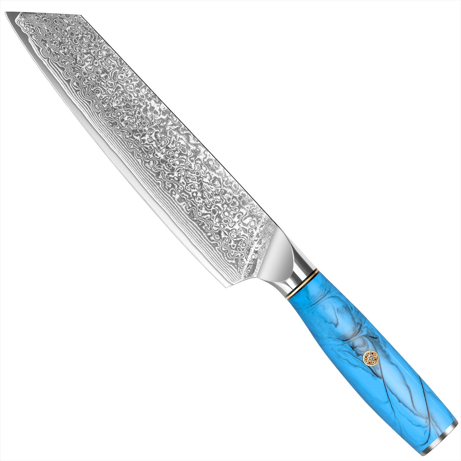 KEENZO Damastmesser Kiritsuke Messer Damast Chefmesser 20cm Klinge aus Damaststahl, Damaststahl