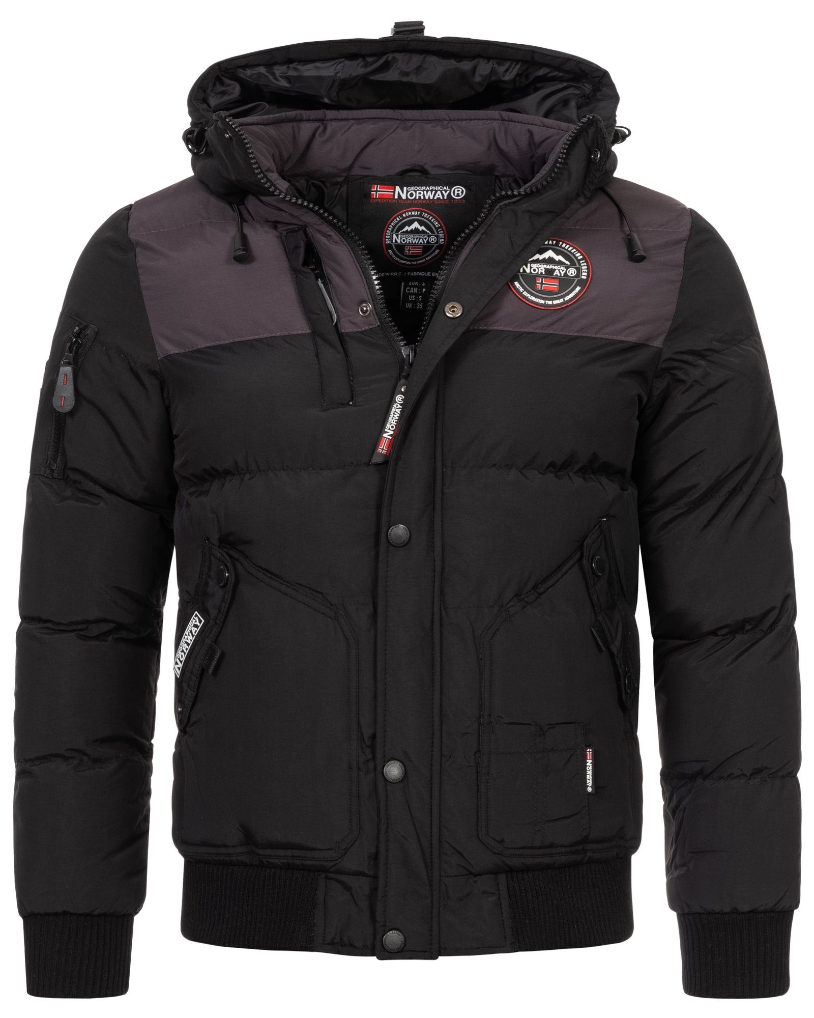 Geographical Norway Steppjacke Herren Winterjacke Steppjacke Jacke Bomberjacke warm gefüttert